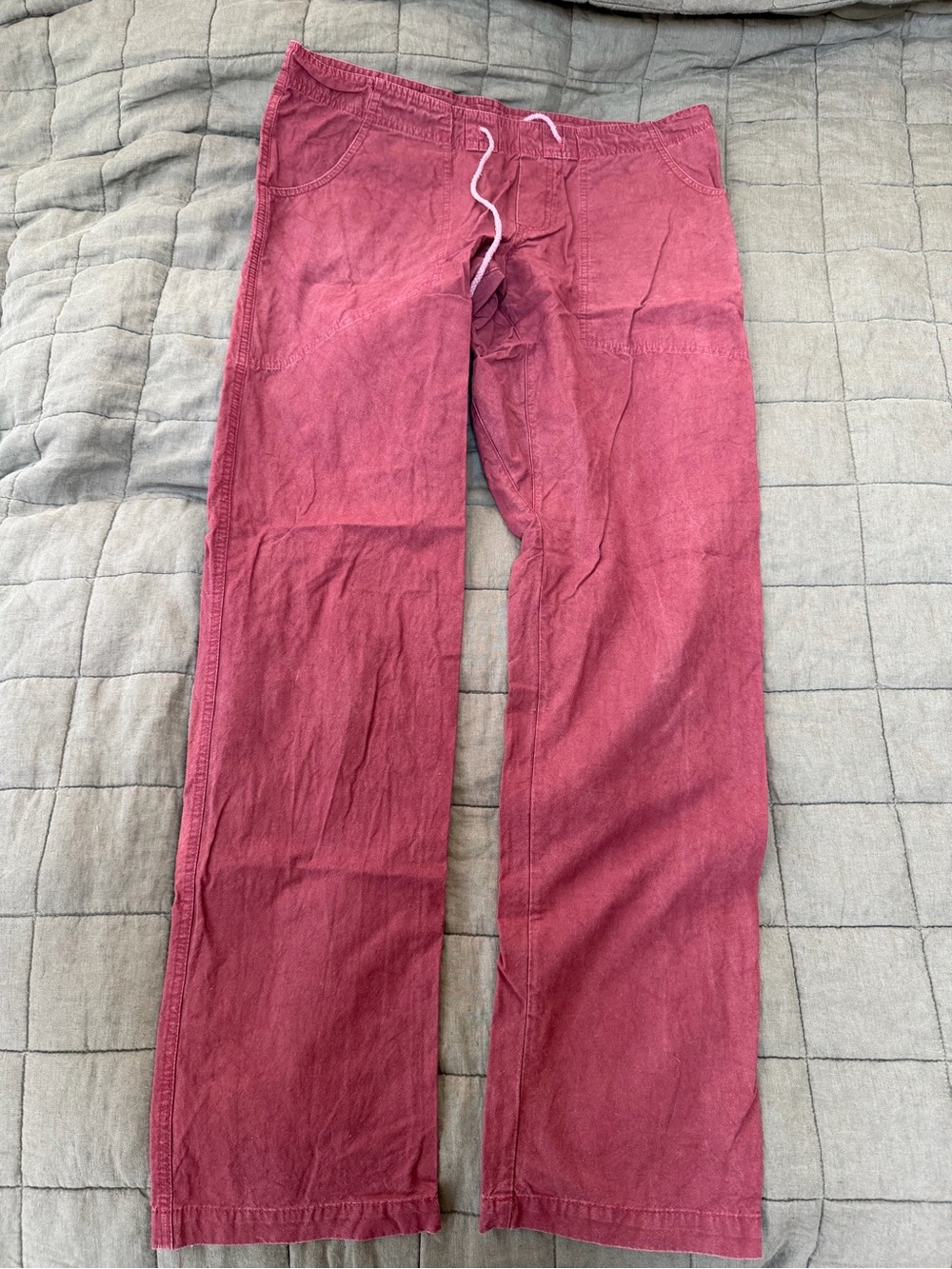 Cotton Flower Men's Medium Breathable Cotton Drawstring Pants in Rose